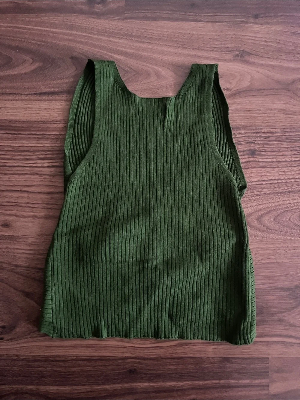 Dynamite Green Ribbed Wrap Crop Tank - Picture 2 of 4